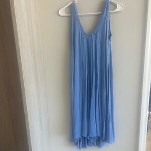 Latched Mama jumpsuit romper dress 00-6 Tank Sleeveless Blue Nursing Pockets
